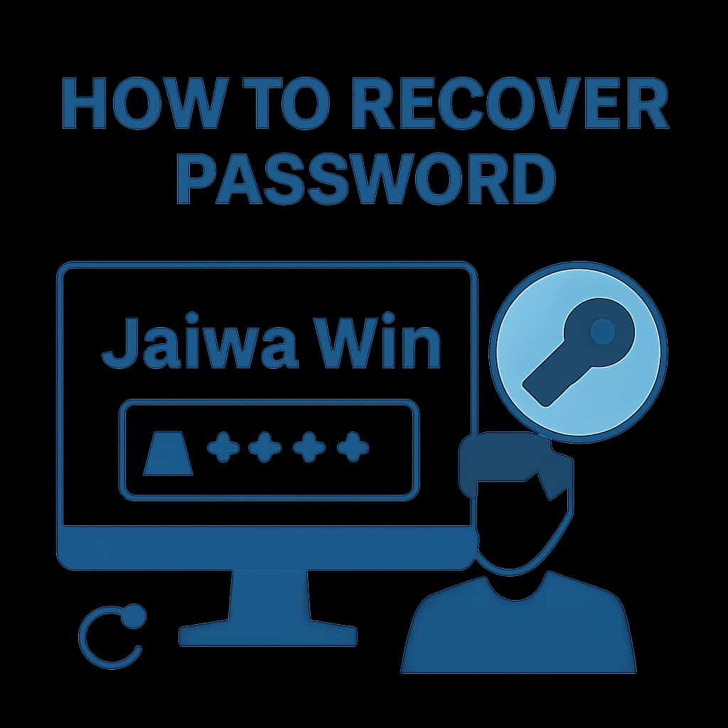 An educational diagram illustrating the steps to recover Jalwa Win password.
