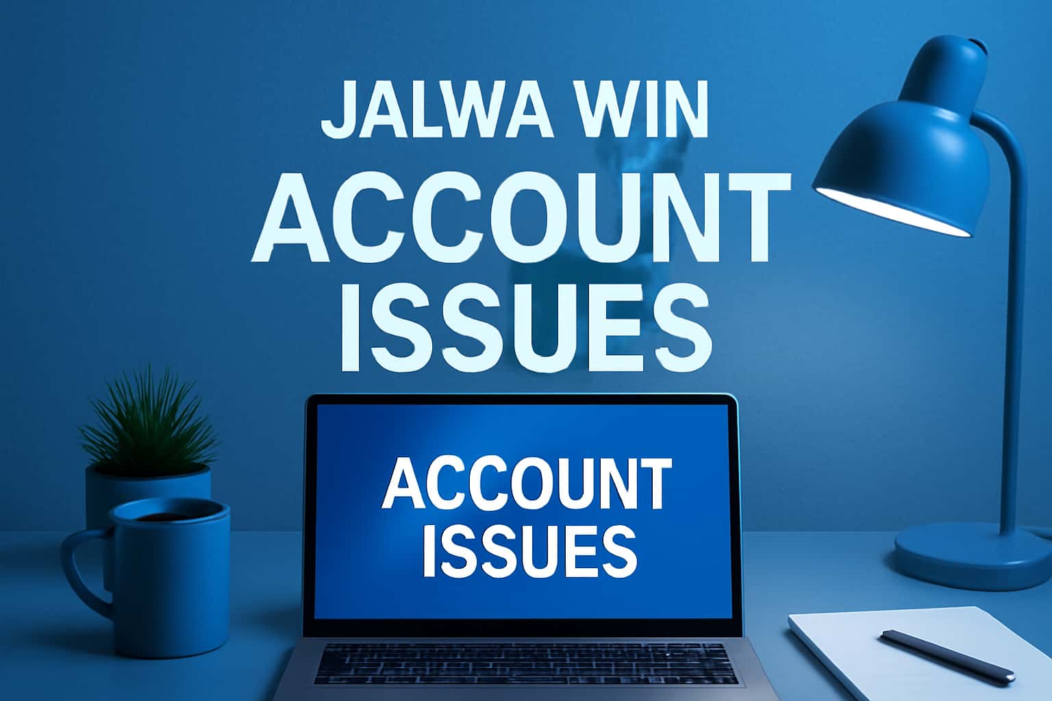 An informative scene depicting Jalwa Win account troubleshooting.