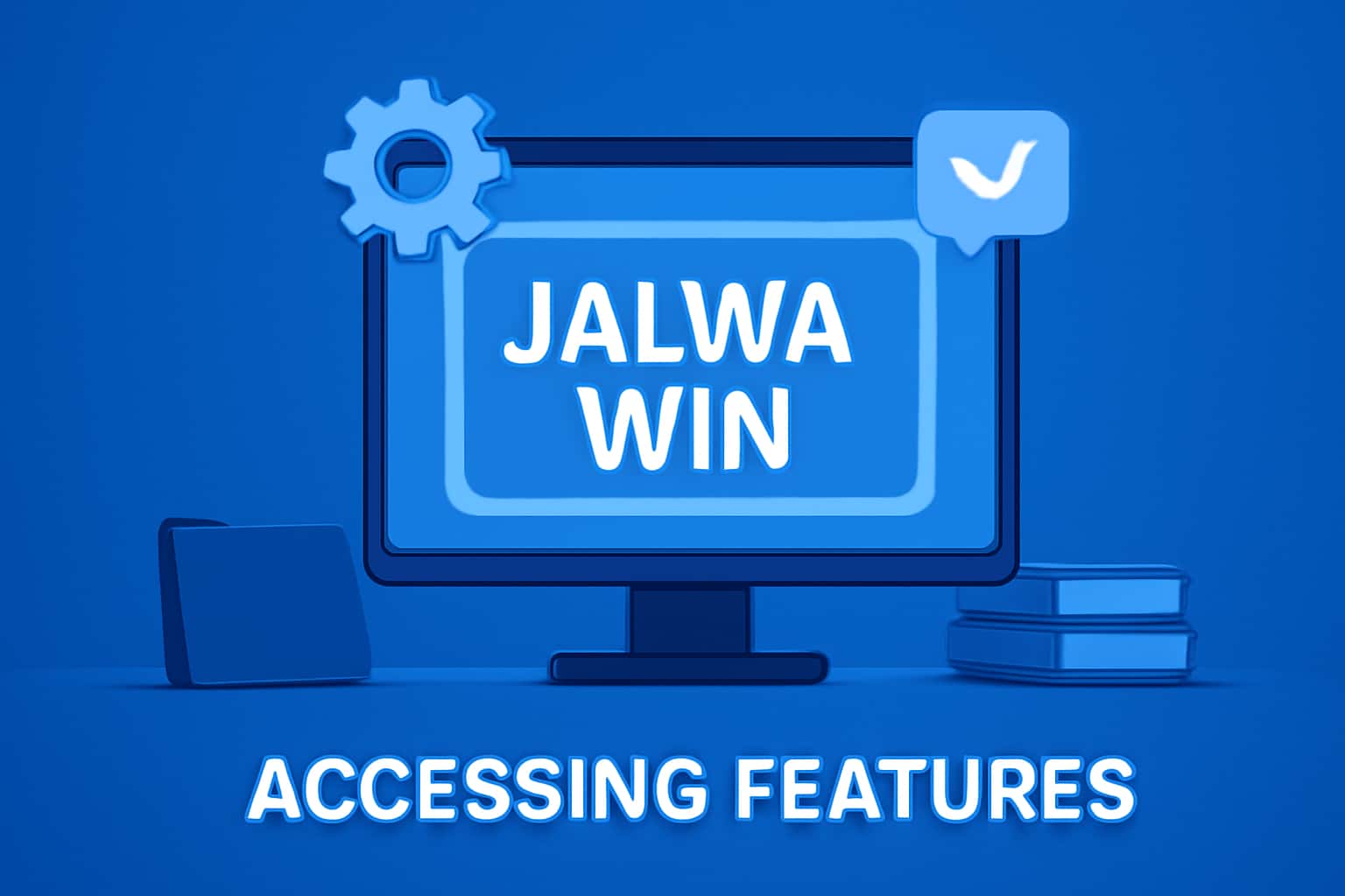 A high-tech scene depicting the features of Jalwa Win access.