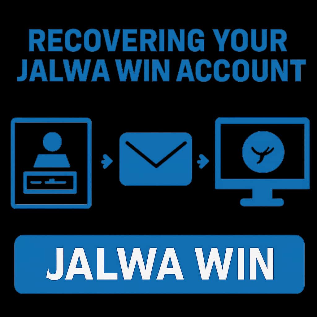 Illustration depicting steps for Jalwa Win account recovery.