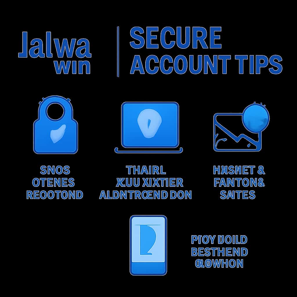 An educational diagram showing key points for secure Jalwa Win account tips.