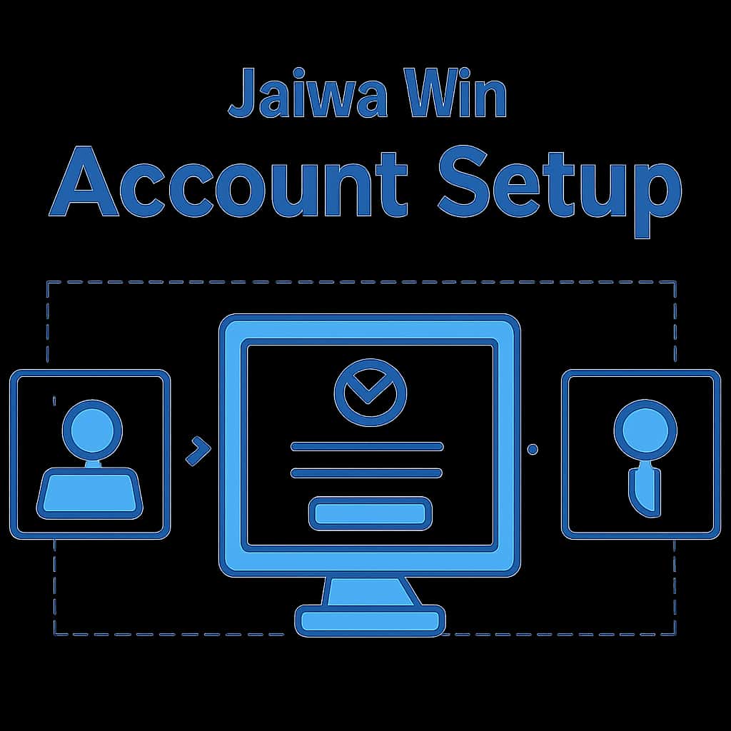 An educational diagram outlining the steps for setting up a Jalwa Win account.