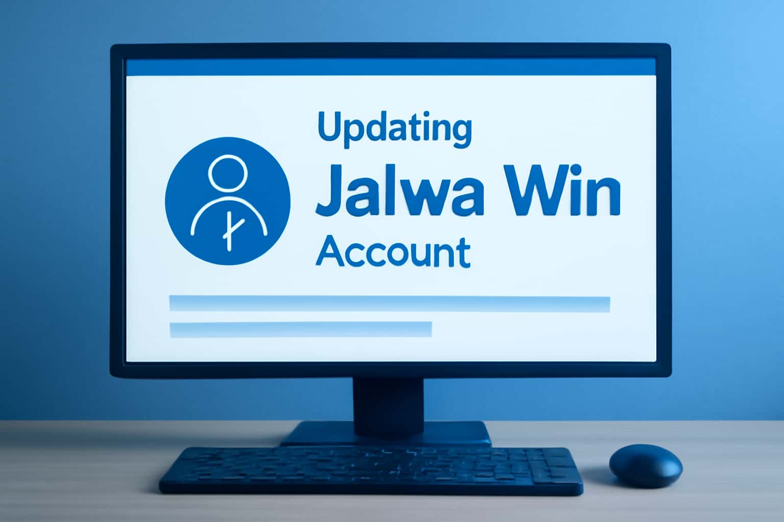 An illustrative scene showing the process of updating a Jalwa Win account.